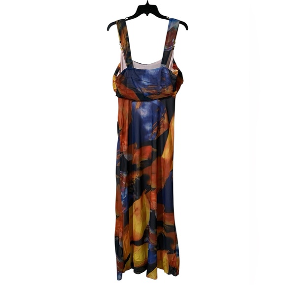 Hello Molly NWT silhouette sky midi maxi dress in orange yellow blue abstract - Picture 6 of 15
